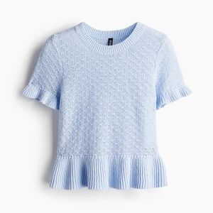 NWT TRIMMED POINTELLE-KNIT TOP XXS